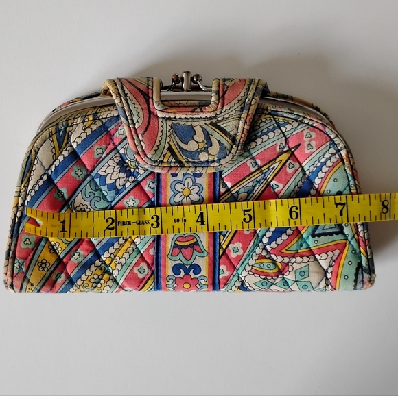 Vera Bradley Wallet Blue Red Colorful Floral  Classic Preppy Coastal Grandma - Picture 9 of 10
